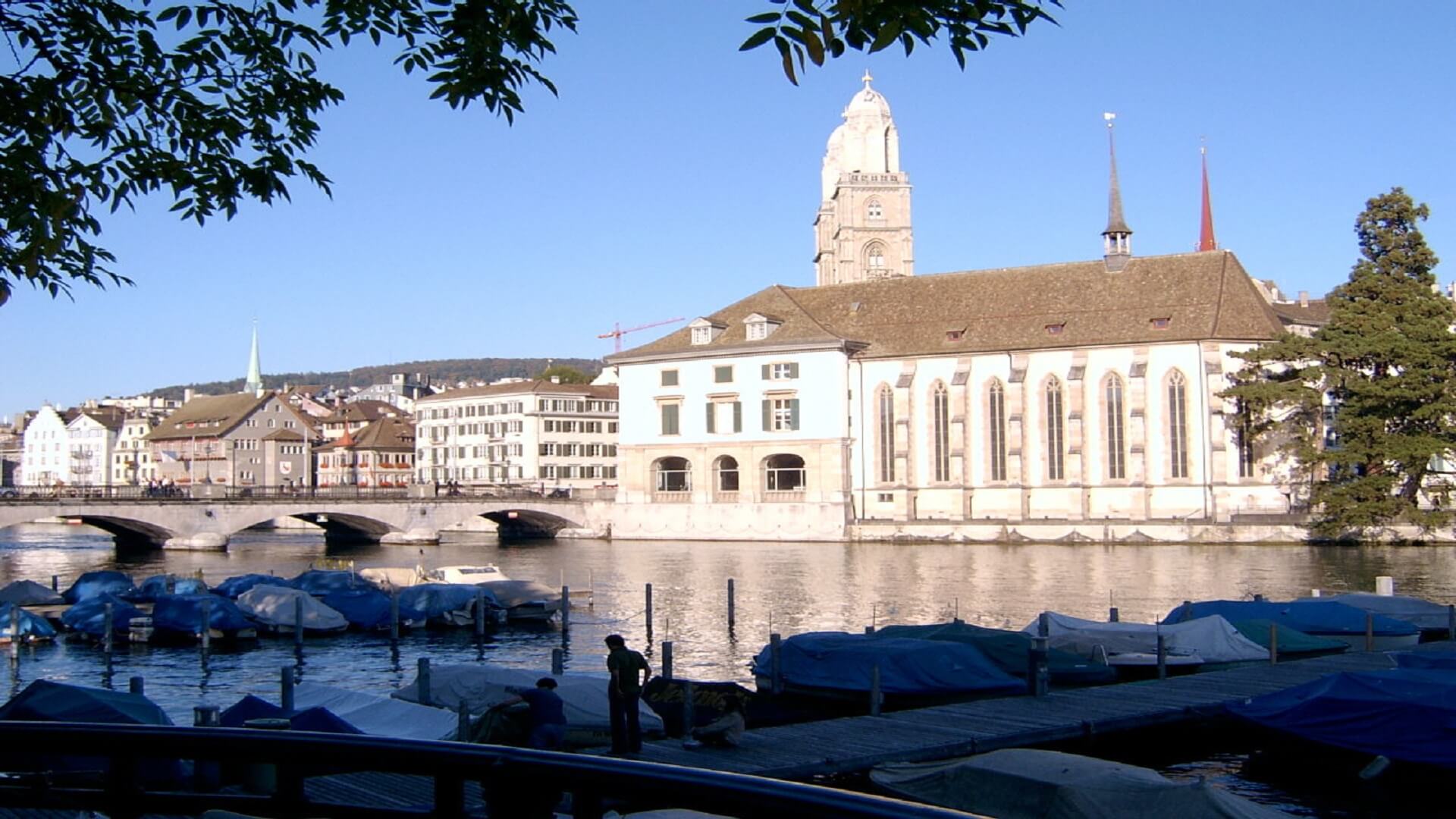Andrew Travers Copyright Downtown Zurich Switzerland 1920 x1080